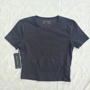 Aritzia TnaBUTTER Golder Butter Bound Tee-Shirt - Black - Size Small